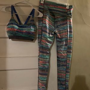 Victoria’s Secret Sport Multicolor tribal print leggings and sports bra
